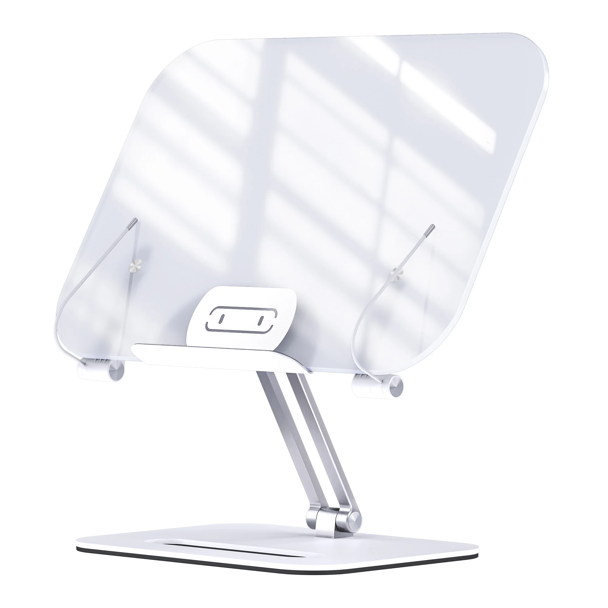 Boneruy 360 Rotatable Book Reading Stand Acrylic  Page Paper Clips Cookbook Textbook  Magazine Book Holder  Document Holder