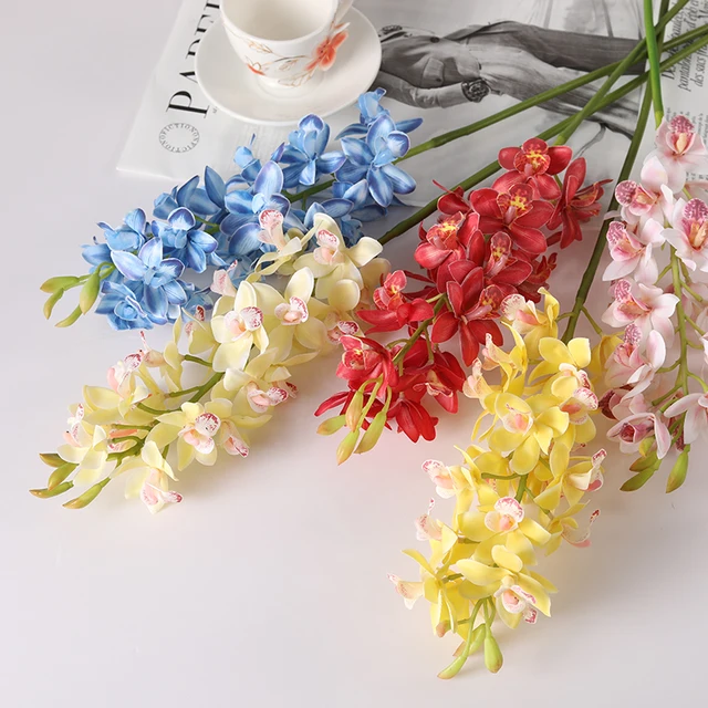 High Quality Real Touch East Asian Orchid Chinese Artificial Flower Wedding Home Decoration Orchid