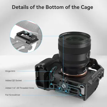 SmallRig Full DSLR Camera Cage for Sony Alpha A7iv A7 IV / Alpha 7S III Advanced Cage Kit L-Bracket Baseplate -3667B product image
