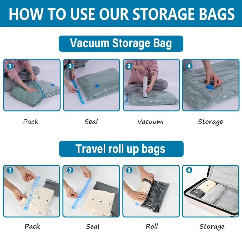 20 Pack Polyester Cloth Travel Strong Vac Space Saving Vacuum Storage Bags Set for Clothes With Electric Air Pump Walmart