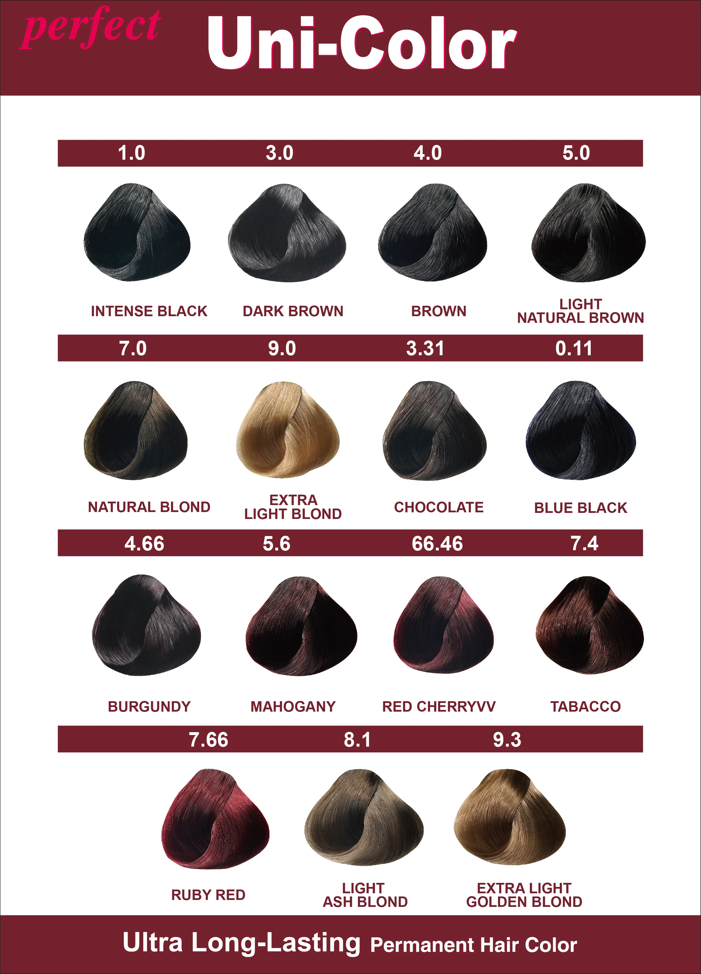 Oem Professional Hair Color Chart For Hair Salon Useful Bright Different Size And Style Choosing