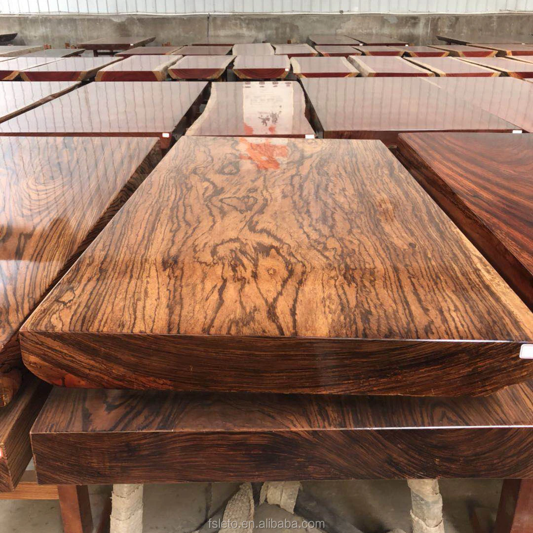Factory Wholesale African Zebra Wood Slab Solid Wood Dining Table Top
