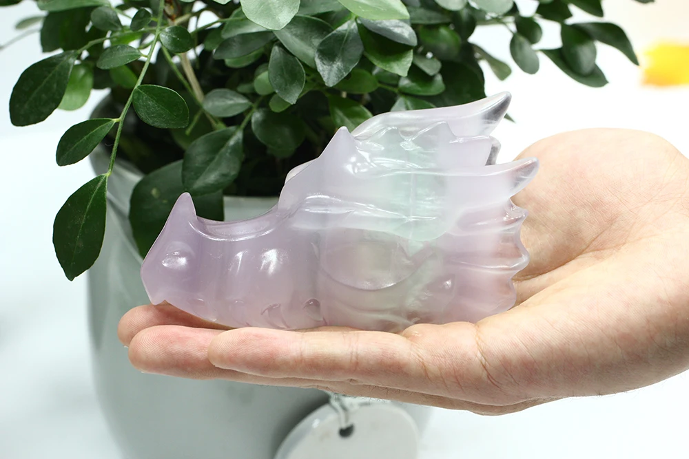 Натуральные Исцеляющие кристаллы флюорита хрустальные ремесла флюорит грубые камни голова дракона с уникальным