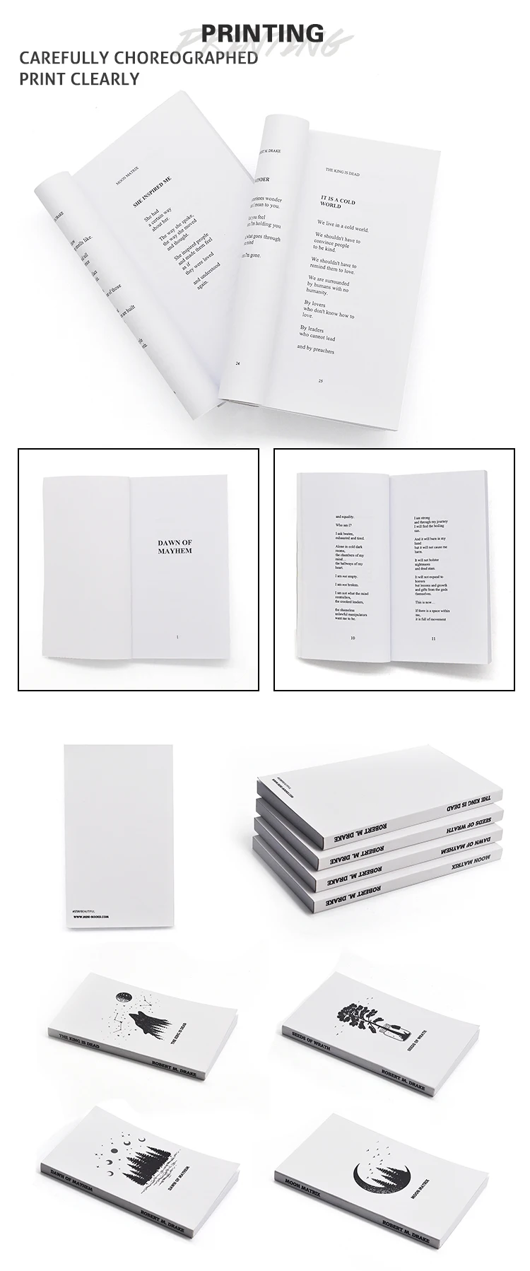 Hot Sale Custom Pocket Poems for Reading Perfect Binding Soft Cover Book Offset Printing on Art Paper with Custom Logo manufacture