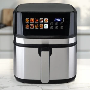 Customized Stainless Steel Air Fryers 5L 8L Oil-Free Electric Digital Air Fryer Touch Color Screen Air Grill