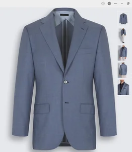 Customized High-end Men's Suit Jacket Sky Blue Super 150's Hopsack Wool Plume Jacket for Men Wedding Suits