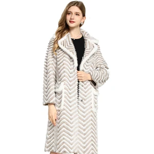 2023 Custom European Genuine Luxury Mink Long Maxi Fur Coat Woman