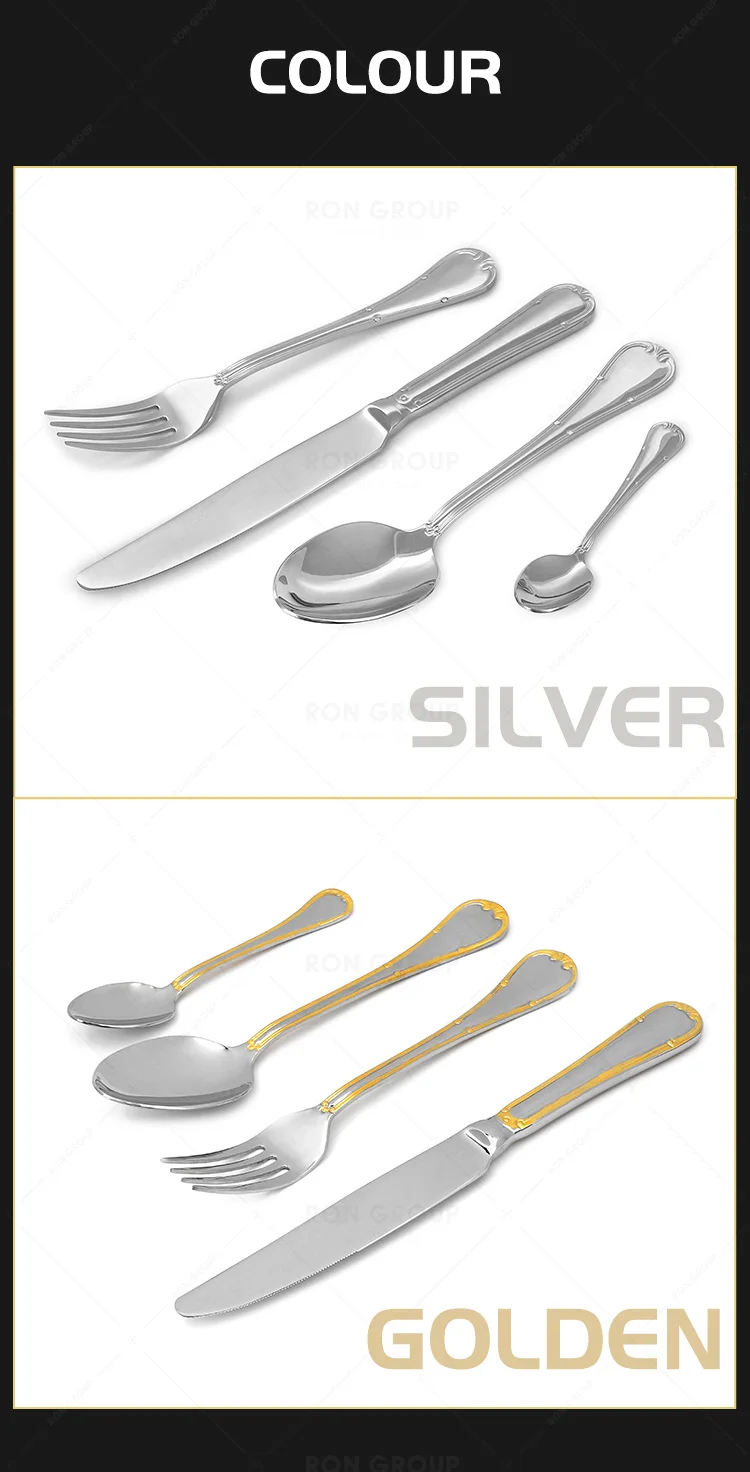 Wholesale High Quality Polished Spoon Fork Luxury Utensil Wedding Flatware Silver Knife Cutlery Set Stainless Steel