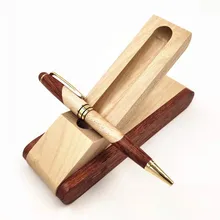 Luxury Wooden Ballpoint Pen Gift Set with Business Pen Case Display, Nice Writing Pen with Box and Gel Ink Refills