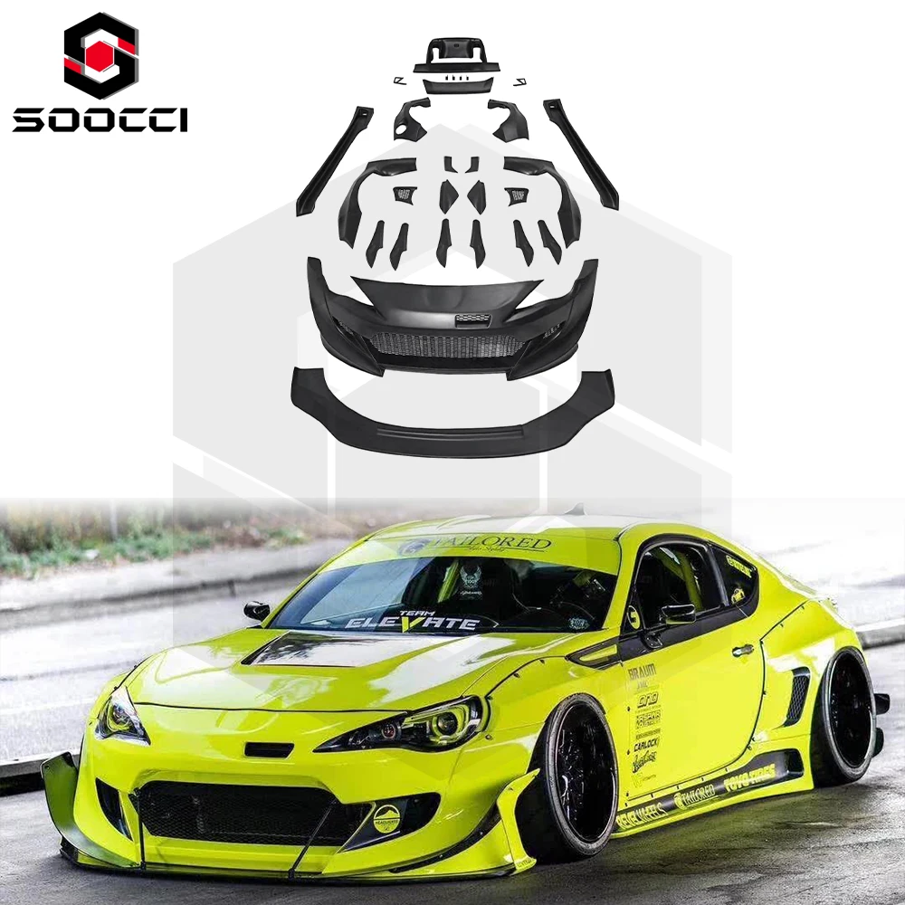 Rocket Bunny V3 Style Wide Body Kit For Toyota GT86 Subaru Brz ZN6 Front Bumper Fenders Side Skirts