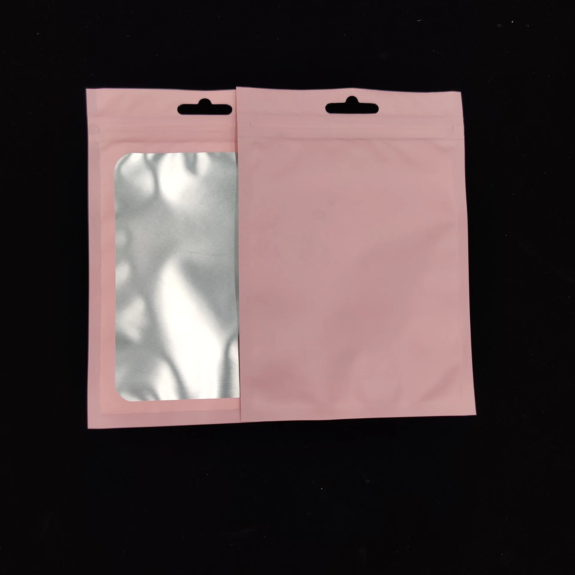 Matte Finish Customized Plastic Pouches Plastic Jewelry Packaging Bags With Clear Window