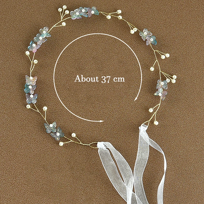 Wholesale White Ribbon Thin Alloy Bridal Diademas Colorful Butterfly Shape  Metal Pearl Headband Hair Accessories Women Luxury For Wedding From  m.