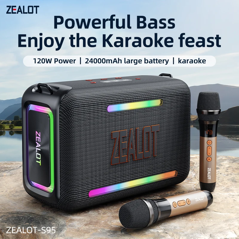 ZEALOT S95 120W Wireless Speaker - IPX6 Waterproof & RGB Light