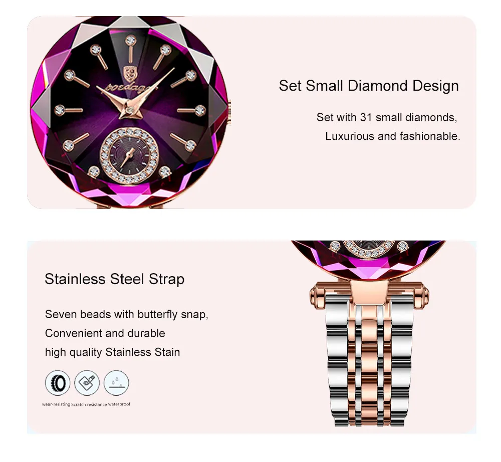 Poedagar 719 Women's Quartz Watch Reloj Mujer Woman Relojes Femeninos Fashion Temperament Small and Delicate Waterproof Watch