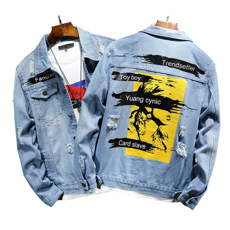 Made in China Fashion Hip Hop Jean Jacket Men Slim Street Casual Men Jean Jackets