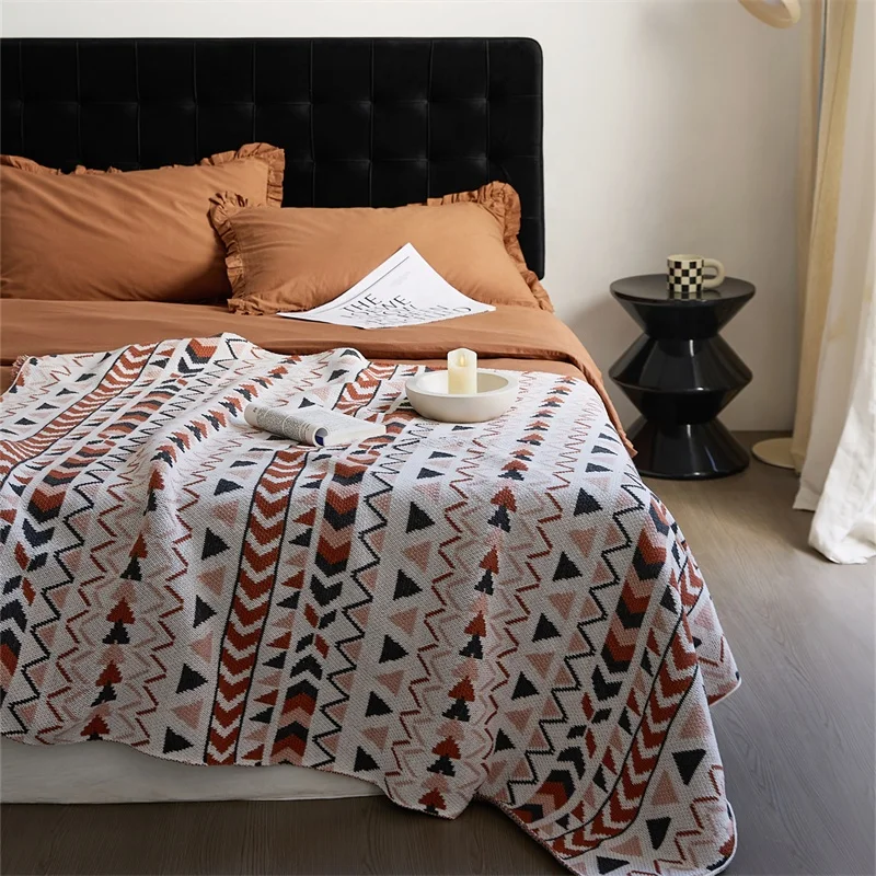 Acrylic Knitted Throw Blanket Throws For Sofa Bohemian style New Pattern HP Super Soft Luxury details