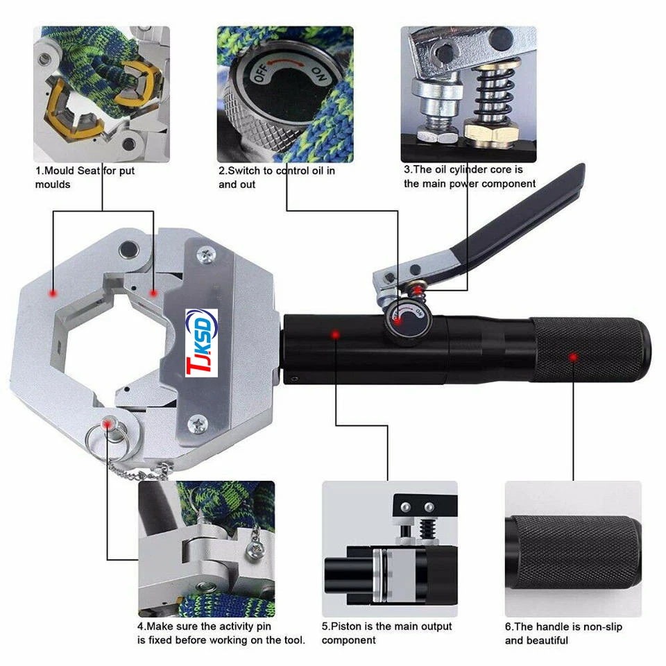 AC Kit Hose Crimping Tools 3/8'' Auto air Condition Accessories Hydraulic Pressure Tool
