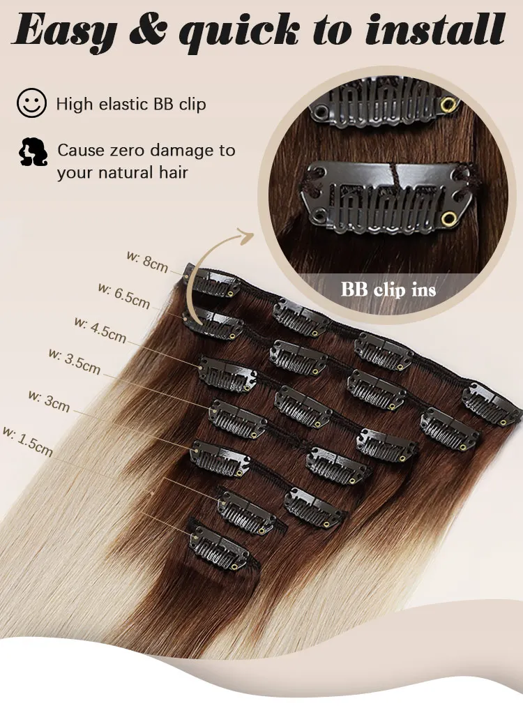 Wholesale Real Clip Ins Human Hair 100% Remy Hair Virgin Raw Pu Natural ...