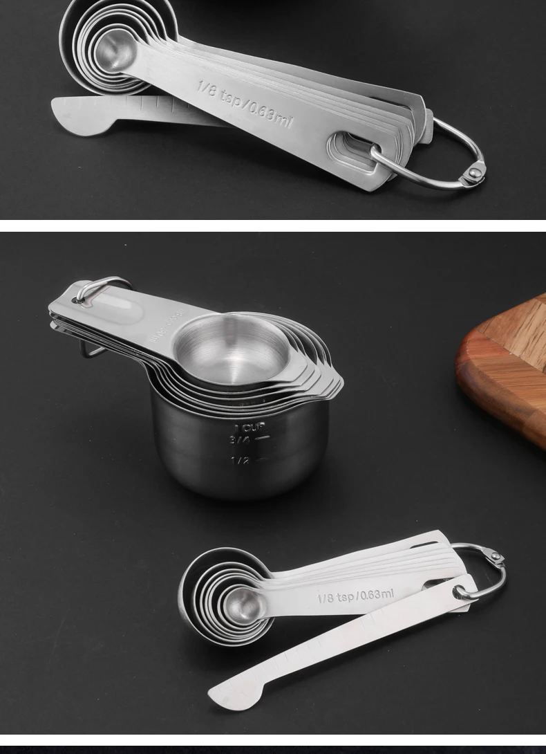 Stainless Steel Measuring Cup and Spoon Set for Cooking