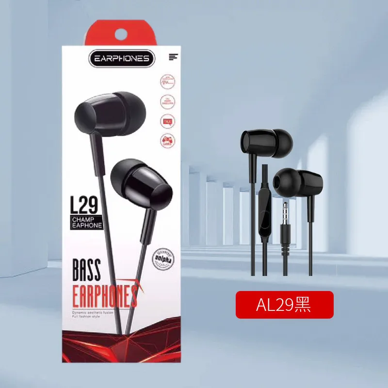 L29 Wired Headphones in Ear Headset Wired Earphones with Microphone  Bass Stereo Earbuds Sports In-line Control for Phones