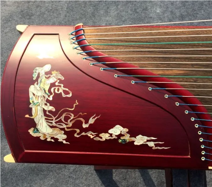 Traditional Shell Engraved Guzheng Chinese Yangzhou Guzheng 21 Strings