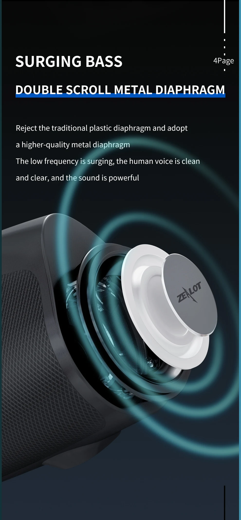 Speaker Karaoke Family KTV Portable Bluetooth Speaker 20W ZEALOT P1