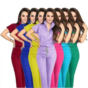 Handwashing Clothes Laboratory Scrub Suit Beauty Salon Maternity Center Dental Doctor Nurse Workwear Nursing Scrub Uniform Set