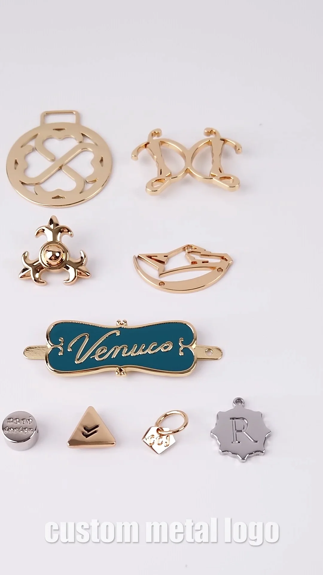 High Quality Bag Accessories Custom Gold Metal Logo,Design Small Metal