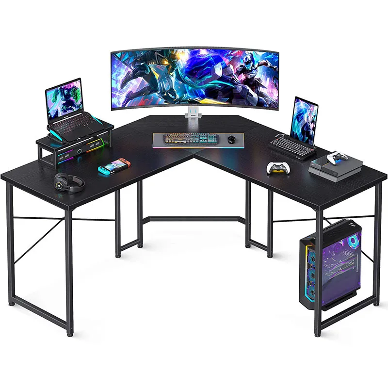 Neue beliebte stehende Geme Tisch schwarz weiB Home Office L formige Ecke Computer PC Gaming Desk Alibaba