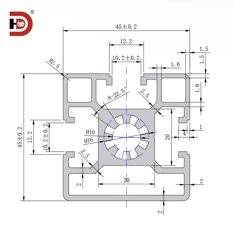 product 4545 industrial extruded aluminum profile assembly line automation equipment frame 4545 one side sealing groove-3