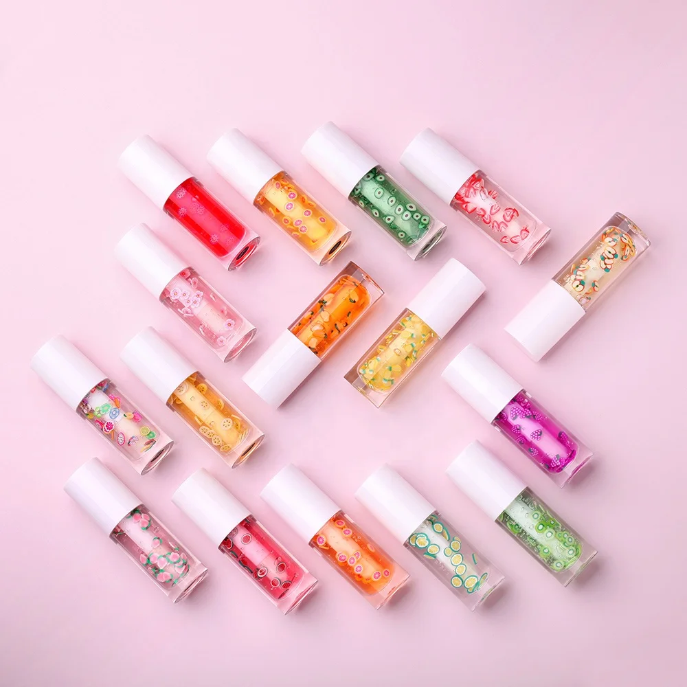 Customization Makeup Vendor Custom Logo Lip Care Vegan Moisturize Lip Gloss Nourishing Fruit Lip Oil