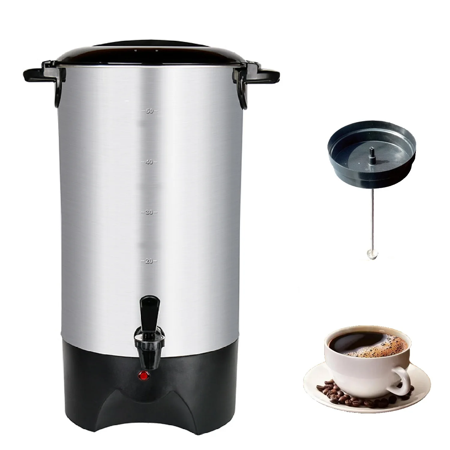 60 Cup Stainless Steel Electric Urn Coffee Maker Percolator 120V for  Catering Hotel