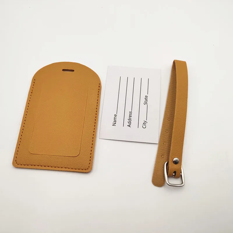 Custom Personalised Genuine Sublimated Pu Leather Luggage Tag Buckle