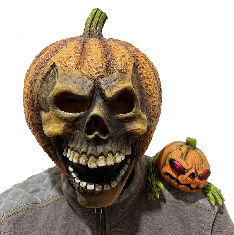 CreepyParty Pumpkin Mask Scary Latex Full Head Mask Fancy Dress Scarecrow Decoration Halloween Costume Party