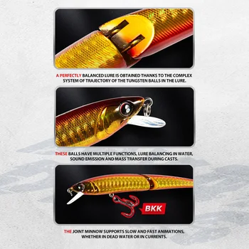 Wholesale Stainless Steel Bionic Artificial Hard Bait Minnow Two-Joint 12g 11cm Lure for Bass Fishing – Minnow – view 3