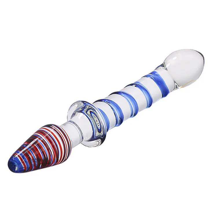 Factory Hand Made  Funny Transparent Crystal Sex Toy Glass Dildo Womens Anal Plugs