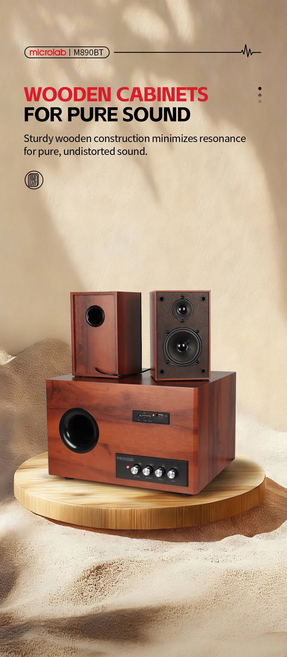 Microlab M890BT 2.1 3-way Multimedia Speaker