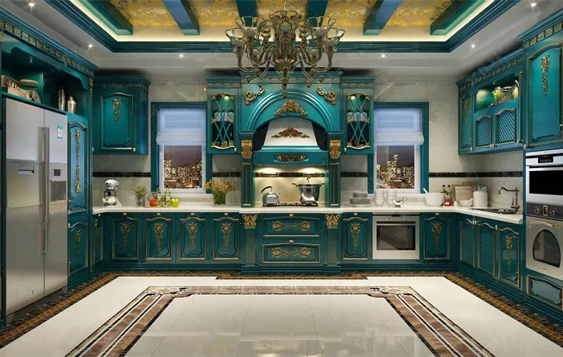 French luxurious classic ready made kitchen cabinet design details