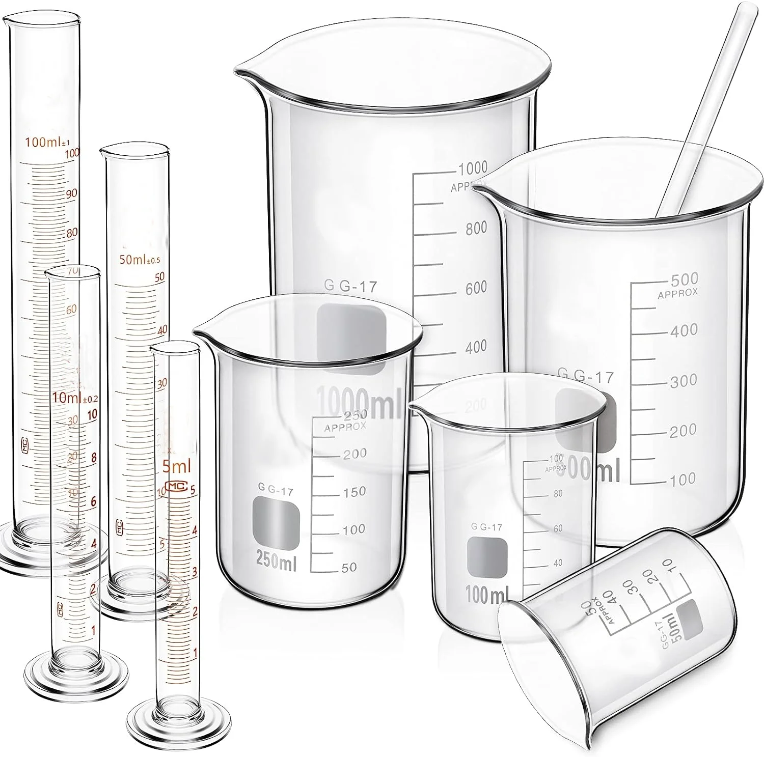 Beaker Labware 250ml Glass Beaker with Spout - Borosilicate 3.3 Labware