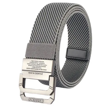 2020 New Elastic Woven Belt for Men Fashionable Youth Versatile Lightweight Polyester PP Material Alloy Buckle Inner Waist Belt