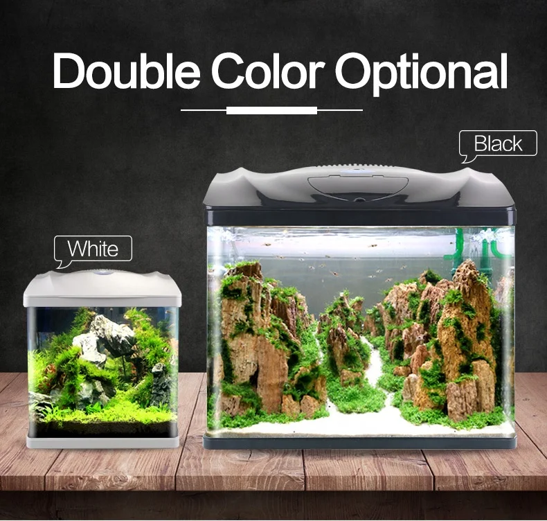 SUNSUN Portable Curve Aquariums Mini Table Fish Tank of Round Corner Type