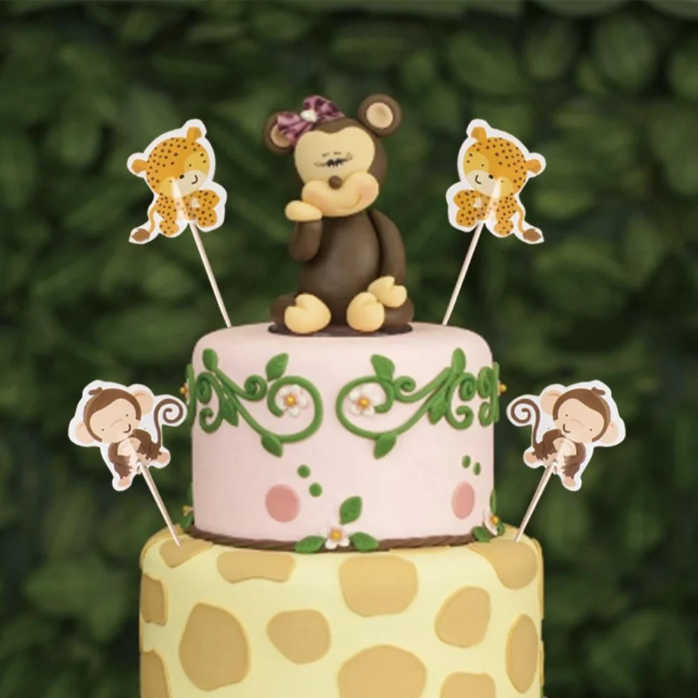 Jungle Cartoon Animals Cake Topper Cake Topper Picks Acrylic Small Size Animal Statues Globe Cake Topper Suppliers