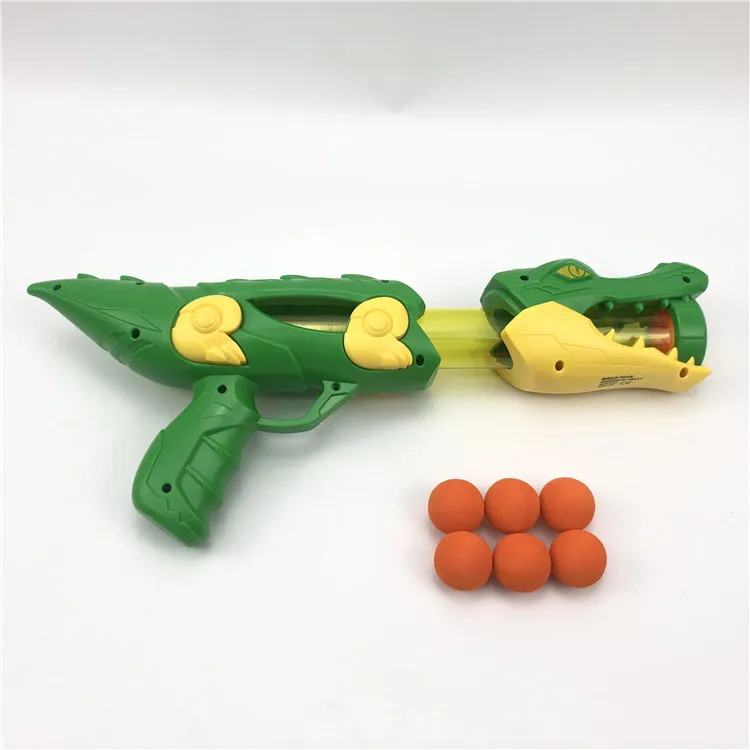 JAYHOL-lanzador de bolas de espuma de cocodrilo para niños, juguete de  pistola de espuma
