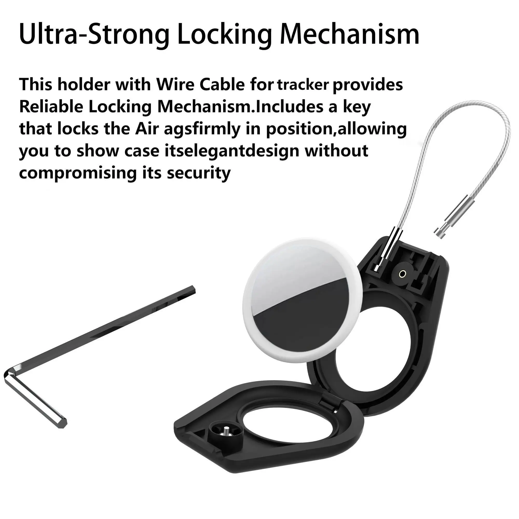 TITUO  Holder with Key Ring Wire Cable Anti-lost tracker Protective Case Keychain Secure Holders for GPS tracker