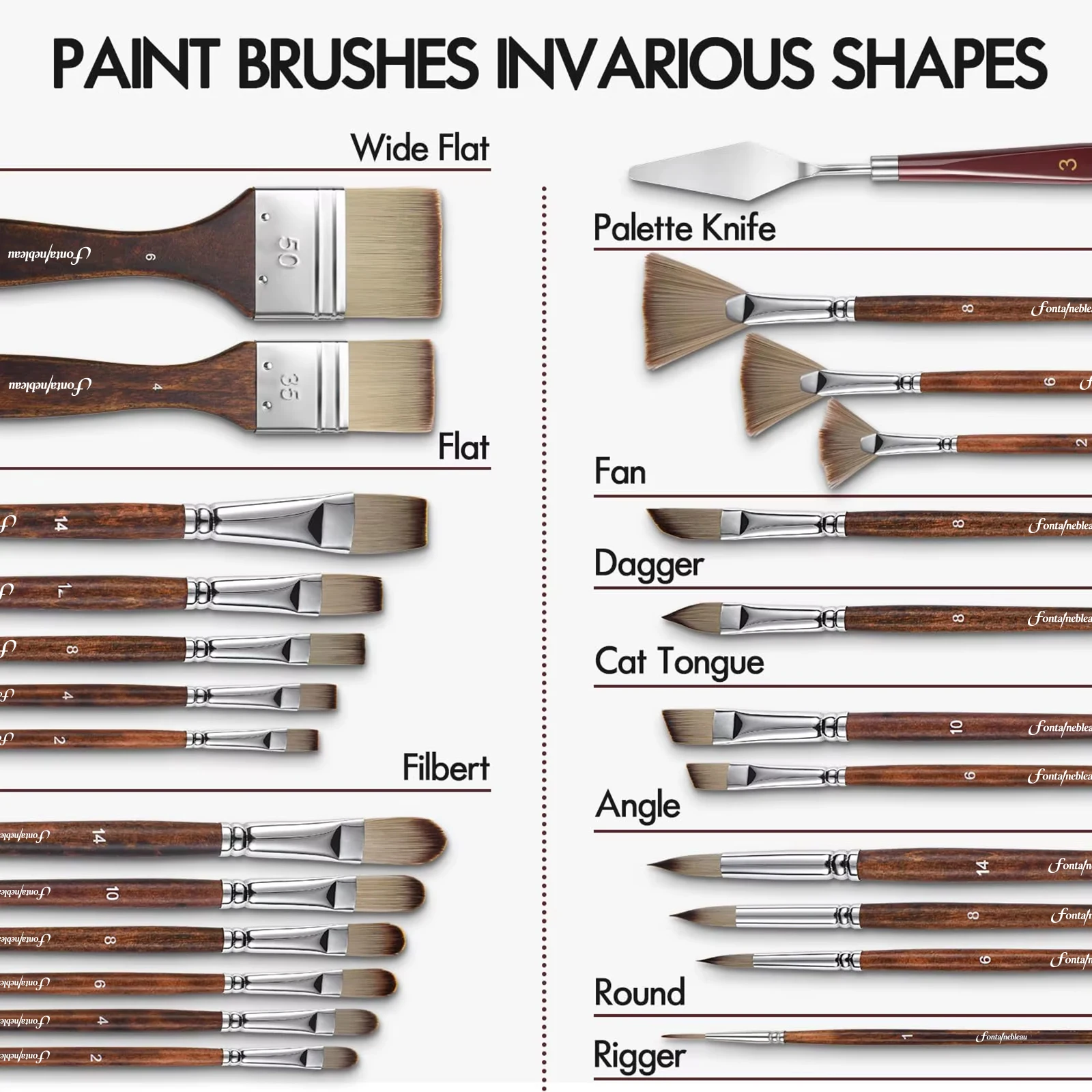 Multi-Shaped 25pcs Custom Logo Wooden Handle Acrylic Nylon Hair Watercolor Acrylic Oil Painting Artist Paint Brush Set