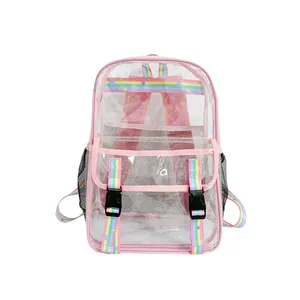 Clear Backpack Heavy Duty PVC Transparent Backpack Large Book Bag for College Work
