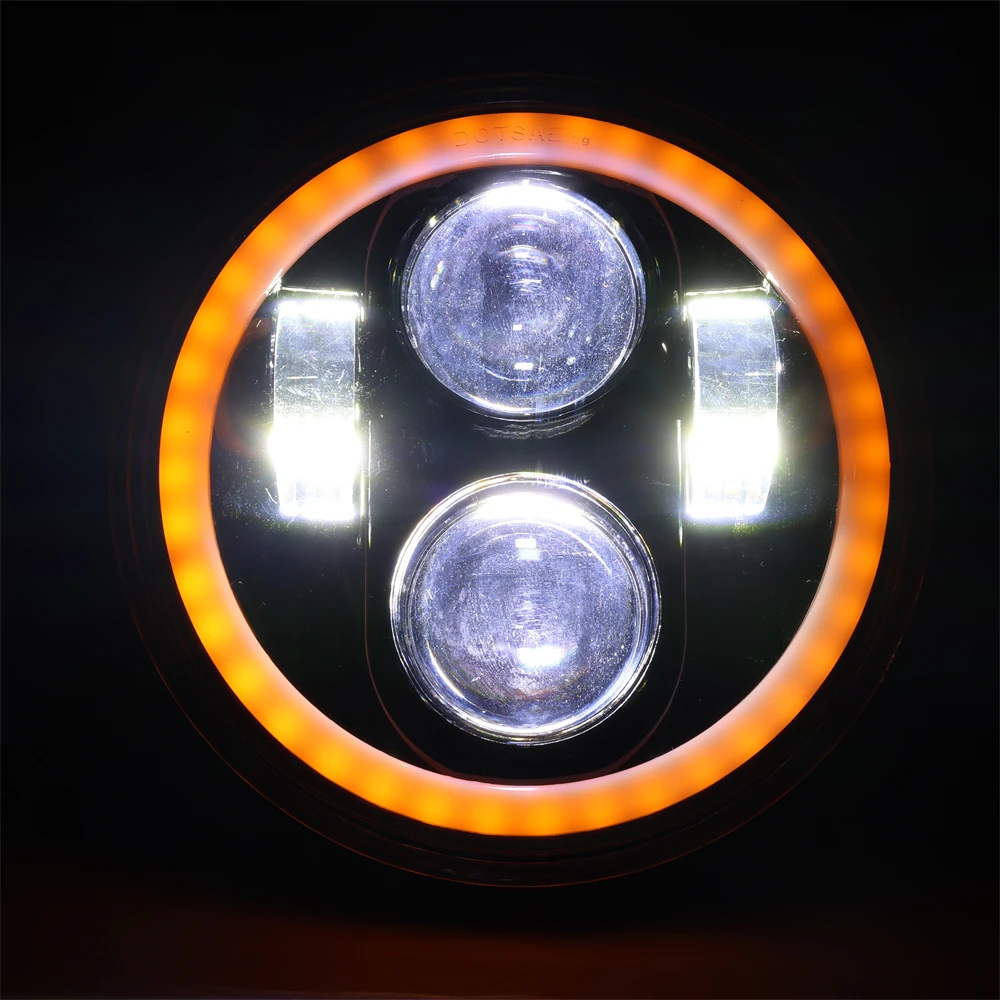 TIYPEOR Hot Wholesale 5.75Inch Universal Round LED Super Bright Headlight High/Low Beam DRL for Motorcycle for Harley 883 X48 factory