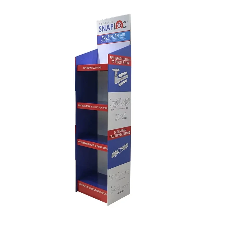 New Design Customized DIY Cardboard Pallet Display Rack Retail Promotional Floor Pos Shelving Paper Display for Pipe Glue Stand