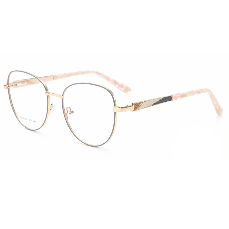 WHEF-CH2015 New Wholesale Oval Metal Transparent Colorful Optical Eyeglasses Frames for All Face Spectacles Eyewear