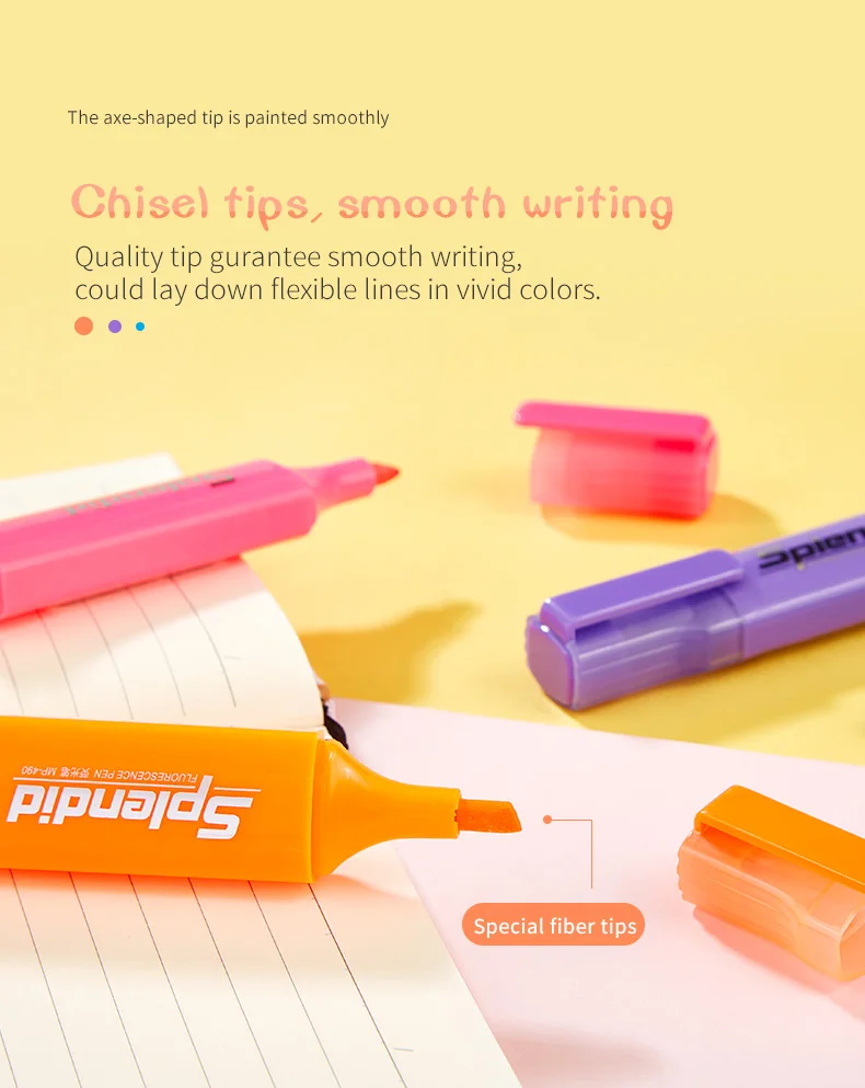 Rainbow Rechargeable Highlighter Pen,5 Color Set Red Highlighter Marker